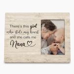 Yorhifa Nana Picture Frame, Nana Frame, Pregnancy Announcement For Grandparents, Birthday Mothers Day Gifts for Nana, There's This Girl Who Stole My Heart And She Calls Me Nana Picture Frames 4x6