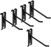 koolsoo 5 Pieces Wall Hooks Wall Grid Accessories Metal Durable Multi Use Display Hooks for Grid Wall for Home Backyard Workplace, black 10cm