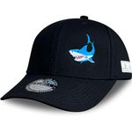 KUBILA Bass Fish Hats for Men Women - Fly Fishing Gifts Dad Hat Baseball Caps, Shark Black White, One Size