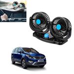 Adroitz Powerful Quiet 2 Speed Rotatable Dual Head Car Dashboard Auto Cooling Air Fan For Tata Hexa (12V)