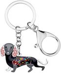 WEVENI Enamel Alloy Dachshund Keych