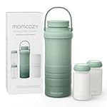 Momcozy 22oz Portable Breast Milk Cooler for Outdoor, Life Saver with 360° Total Cooling for 24 Hours, Larger Capacity Travel Breastmilk Chiller with 2pcs Baby Bottles for Breastmilk Storage, Green