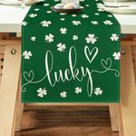 St Patricks Day Table Runner, St Patricks Day Decorations Spring Shamrock Table Runner St Patricks Day Home Decor 13 x 72 Inch