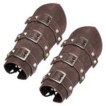 jerbro 1 Pair Medieval Bracers Viking Leather Buckle Bracers Handmade Retro Arm Guard Bracelet Costume Accessory for Halloween Cosplay Carnival