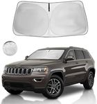 Windshield Sun Shade for Jeep Grand Cherokee Accessories Window Sunshade Fit 2025 2024 2023 2022 Grand Cherokee Front Window Shade Sun Visor Blocks UV Keep Car Cooler