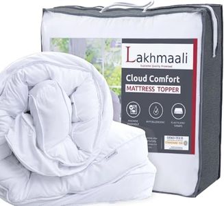 Lakhmaali Mattress Topper Double Bed - Extra Thick Deep Filled Quilted Microfiber Topper - Ultra Soft and Breathable, Hypoallergenic Hotel Quality Comfort with Elasticated Corner Straps for Secure Fit