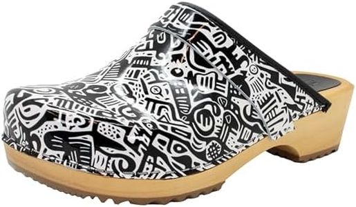 Bjork Maja Wood Open Back Leather Clogs, Juni, 10.5-11