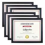 Giftgarden 8.5x11 Picture Frames, Diploma Certificate Document Frame Set for Wall or Tabletop Display, Black, 6 Pack