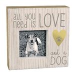 Grasslands Road All You Need is Love and a Dog Frame - Pet Memorial Picture Frame - Dog Memorial Picture Frame, 3 by 3 Inch, MDF, 6 by 6 by 1 3/4 Inches