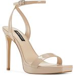 Nine West Womens Zadie Heeled Sandal, Crema, 6