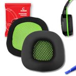 Crysendo Headphone Cushion for Boat Rockers 510 Headphones | Replacement Ear Cushion Foam Cover Ear Pads Soft Cushion | PU Leather & Soft Foam (Black+Green)