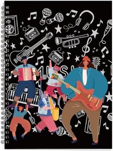 MAXCURY Blank Sheet Music Composition Manuscript Staff Paper Art Music Notebook Black 100 Pages 26x19cm (Cartoon)