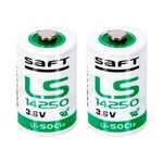 LS14250 (2-Pack) 1/2 AA 3.6v PLC Automatic Industrial Control Equipment NC Machine Meter Gas Meter Probe Lithium Battery LS 14250 (2-Pack)