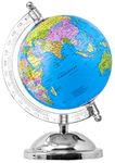 Zest 4 Toyz Educational Globe - 7 Inches Height Metal Base World Globe for Home and Office Decor - Gift Item Show Piece