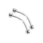 BodyJewelryOnline 16G 16mm Snake Eyes Tongue Piercing 316L Surgical Steel Curved Barbell Snake Eyes Tongue Ring Piercing Barbells 5/8 inch, 2 mm CZ, Stainless Steel,Steel