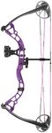 Diamond Archery Youth Atomic Bow - Fully Adjustable Equipped Durable Compound Bow | 6-29 LBS Draw Weight | 12"-24" Draw Length | 191 FPS, Left Hand, Purple