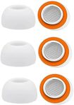 3Pairs Ear Tips for AirPods Pro 2nd Generation Earbuds,Anti-Slip Memory Foam Replacement with Noise Reduction Hole,Silicone Cover+Orange Foam Eartips for Apple AirPods Pro2 Fit in Charging Case