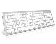 Bluetooth Wireless Rechargeable Keyboard: Ultra Slim Full Size Ergonomic Keyboard for Mac,Laptop,Desktop,iPad,iOS,Windows 10/8/7