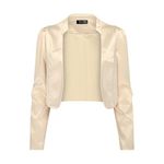 Bolerose Formal Long Sleeve Satin Bolero Shrug Occasion Jacket (Champagne, 5XL)