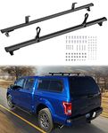 Mountainpeak 500LB Capacity Pickup Truck Topper Ladder Rack Camper Shell Roof Rack for Van Trailer Truck Cap Rack - 60" Crossbar Aluminum Black