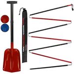 ALPIDEX Avalance Kit : Aluminium Avalanche Probe and Telescope Snow Shovel Lightweight, Colour:Red - 320 cm