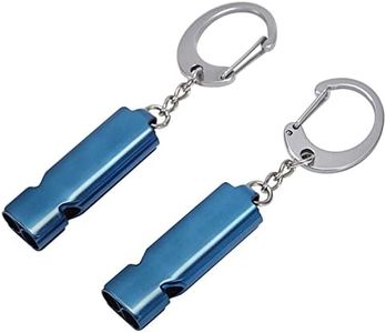 Whistle for Coaches Teachers, Emergency Survival Stainless Steel Whistles 2 Pack with Keychain for Referee Train Hiking Sports Boating Kayak Life Vest Jacket Lifeguard Outdoor Security (Blue)