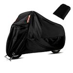 WinPower Outdoor Waterproof Motorcycle Cover Snow Bike Cover Compatible with All Motors, 116 x 43 x 55 inch,Black, 4XL