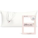 Kitsch Satin Pillowcase for Hair & Skin - Softer Than Silk Pillowcase for Hair and Skin | Cooling Satin Pillowcases with Zipper | Satin Pillow Case Cover King (1 Pack), Ivory