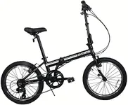 ZiZZO Campo 20 inch Folding Bike with 7-Speed, Adjustable Stem, Light Weight Frame (Black)