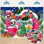 Welcome to Whoville Backdrop Winter Christmas Village Photography Background for Kids First Birthday Baby Shower Happy New Year Xmas Holiday Party Decoration Supplies Photo Props (6x4FT)