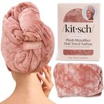 Kitsch Plush Microfiber Hair Towel Wrap for Women – Ultra Absorbent Microfiber Bath Towels for Wet, Curly, Long or Short Hair – Anti-Frizz Hair Wrap, Great Hair Care Gifts for Women – Terracotta