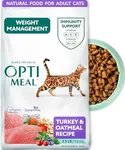 Optimeal Weight Control Cat Food - Proudly Ukrainian - Cat Food Dry Recipe with Metabolism Support for Healthy Digestion, Tasty Dry Cat Food for Adult Cats (3.3 lbs, Turkey & Oatmeal)