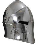 Medeivel Knight Armor Helmet Barbuta Helmet Halloween Knights Templar Crusader Armor Helmet Roman Spartan Silver Finish