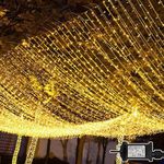 Cozymeow Curtain Lights 600 LED 6m x 3m Christmas Window Lights, 8 Modes Plug in Curtain Fairy Lights Outdoor Waterproof Waterfall Christmas Lights for Xmas Wedding Gaebo Wall Decorations