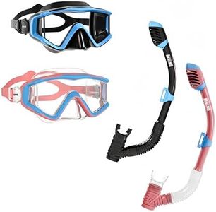 Aegend Snorkeling Gear for Kids, Youth Snorkel Set Dry Snorkel Enhanced Anti-Leak Anti-Fog Technolog, Diving Mask with Panoramic View and Adjustable Strap for Scuba Diving Swimming (Black & Pink)