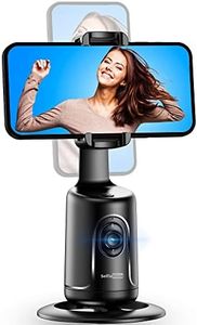 Auto Tracking Phone Holder, Auto Face Tracking Tripod, Portable All-in-one Smart Selfie Stick 360 Rotation Fast Face & Object Tracking Cameraman Robot Mount for Phone Video Vlog Live Streaming(Black)