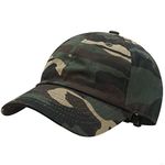 GADIEMKENSD Kids Plain Baseball Cap Unconstructed Fitted Toddler Sun Hat Washed Cotton Kids Baseball Hat Beach Camping Golf Travel for Girls Boys 3-7 Years Camo Army Green