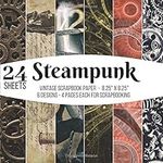Steampunk Vintage Scrapbook Paper f