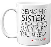 Stuff4 Being My Sister Mug - Sister Gifts from Brother Sister, 11oz Ceramic Dishwasher Safe Coffee Mugs - Perfect for Birthday, Christmas, Secret Santa, Sister Birthday Gifts, Cup - Made in The UK