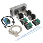 CNCTOPBAOS 3 Axis CNC Nema23 Stepper Motor Dual Shaft 270oz-in 76mm 3A+TB6560 Driver Board+24V DC Power Supply+5 Axis Mach3 Breakout Board CNC Controller Kit for CNC Router Engraving Milling Machine