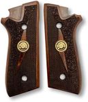 Zib Grips for Taurus PT59, PT92, PT99, PT100, PT101, PT917 Wooden Grips, Smooth Grips Handmade Birthday Newyear Sport for Men & Veterans (Taurus - Dark Brown)