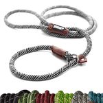 Friends Forever Extremely Durable Dog Rope Leash, Premium Quality Training Slip Lead, Reflective, Thick Heavy Duty, Sturdy, No Pull, Comfortable for The Strong Large Medium Small Pets 6 feet, Silver