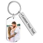 Custom Keychain with Picture Double Sided Personalizad Custom Keychain Laser Engraved Keychain for Men Women Boyfriend Gifts