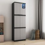 Nilkamal Freedom Mini Medium (FML) Plastic Cabinet for Storage| Space & Clothes Organizer| Shelves| Cupboard| Almari| Wardrobe| Living Room|Multipurpose for Home Kitchen & Office (Grey/Charcoal Grey)