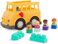 Battat – School Bus – 8pc Construction Set – 5 Figures & 2 Blocks – Build-on Vehicle – 12 Months + – Locbloc® School Bus