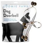 Zoomie Paws Hanging Door Bells for Potty Training - Decorative Dog Door Bells for Door, Puppy Supplies for Pet Dogs, Pet Supplies, Dog Training Bells, Black and White Strap with Bells, 1-Pk