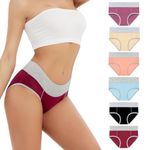 Aurmly Underwear Women 6 Packs, Lady Knicker, High Waist Cotton Knickers, Soft Womens Underpants, Knickers for Women Multipack, Multicolour