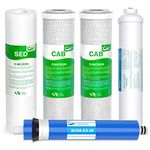 Vegebe 1-5 Stage 50 GPD RO Water Filter Set Replacement Fit for APEC Reverse Osmosis System (1/4" Output)