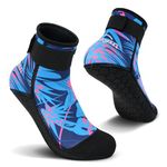 Yikayin Neoprene Socks, 3mm Wetsuit Socks for Women Men, Anti-Slip Thermal Swimming Socks Diving Socks for Snorkeling, SUP, Kayaking - Blue Pink XL