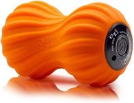 Zyllion Vibrating Peanut Massage Ball - Rechargeable Double Lacrosse Muscle Foam Roller for Physical Therapy, Myofascial Trigger Point Release, Plantar Fasciitis - Orange (ZMA-30)